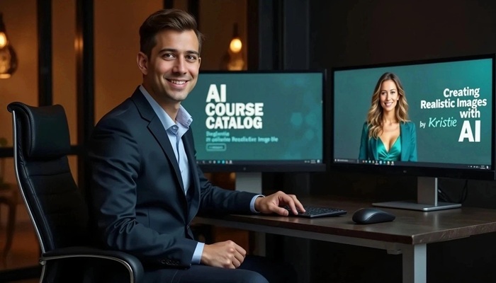 Student taking AI Training On Demand